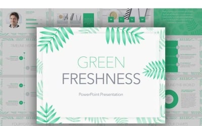 Green Freshness PowerPoint sablon