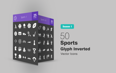 Sada ikon 50 obrácených glyfů