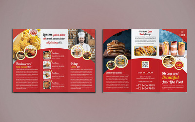 Restaurant driebladige brochure - huisstijlsjabloon