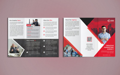 Trifold broschyrdesign - mall för företagsidentitet