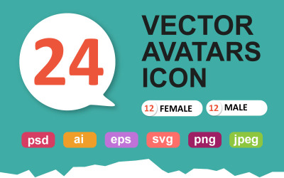 "Vector avatars cartoon collection flat" - Набір іконок №93929