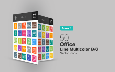 50 pijlen lijn Multicolor B / G Icon Set