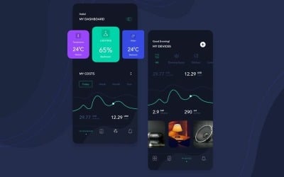 Modèle de croquis de kit d'interface utilisateur de style de vie de maison intelligente