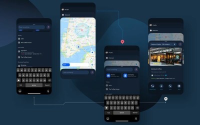 Navigeringskarta UI Kit Skissmall