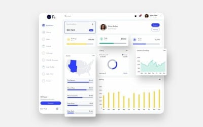OFi Finance Dashboard Kullanıcı Arayüzü Hafif Çizim Şablonu