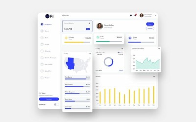 OFi Finance Dashboard Ui Light Sketch-sjabloon
