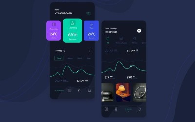 Шаблон эскиза UI Kit для умного дома