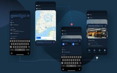 Шаблон ескізу набору навігаційних карт інтерфейсу користувача