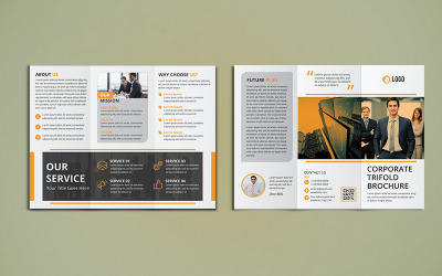 Diseño de folleto tríptico - Plantilla de identidad corporativa