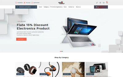 Responsivt Bigmarket - The Electronics & Smartphones premium Shopify-tema #94210