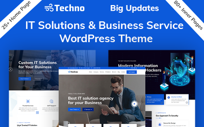 "Techno - IT Solutions & Business Consulting" 响应式WordPress模板 #94212