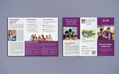 Brochure educativa a tre ante - Modello di identità aziendale