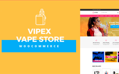 "Vipex - Vape Store WooCommerce Theme" - WooCommerce шаблон №94296
