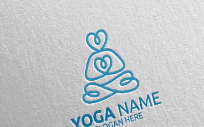 Yoga en menselijk silhouet 56 Logo sjabloon