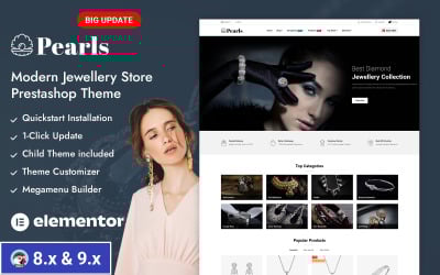 Pärlor - Smyckesbutik PrestaShop Responsivt Tema