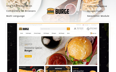 Plantilla OpenCart "Burge - Fast Food Store" #94382