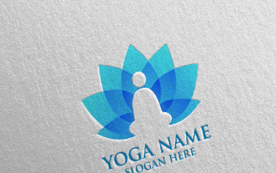 Шаблон логотипа йоги и лотоса 50