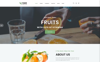 "Farm - Food & Drinks Multipage Clean Joomla Theme" Responsive Joomla Template №94401