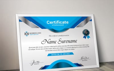 Metallic Achievement Certificate Template