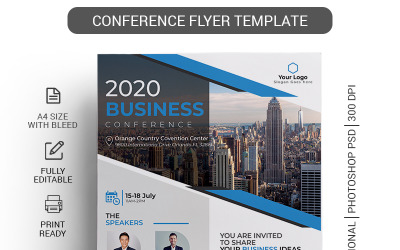 Modelo de folheto de conferência de negócios