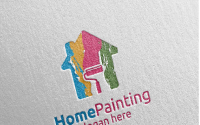 Plantilla de logotipo de Home Painting Vector 7