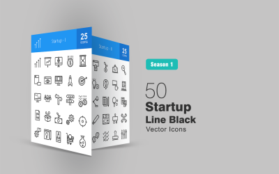 50 Startup Line Icon Set