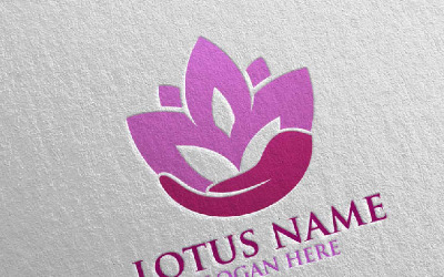 Yoga and Lotus 28 Logo Template