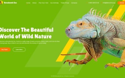 Bonobomb - Plantilla de sitio web de zoológico animada completa