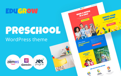Edugrow - Preschool WordPress-thema met een levendig ontwerp WordPress-thema