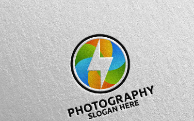 Modèle de logo de photographie de caméra à vitesse rapide 77