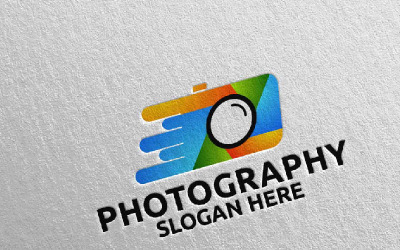 Modèle de logo Speed Camera Photography 80
