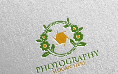Szablon Logo Fotografia ślubna aparatu przyrody
