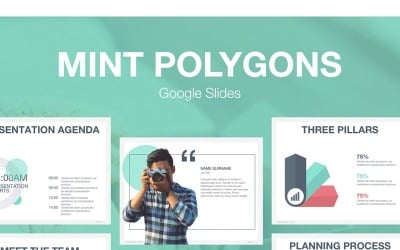 Mint Polygons Google Slides