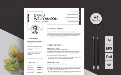 Plantilla de CV limpio de David Weliyamson