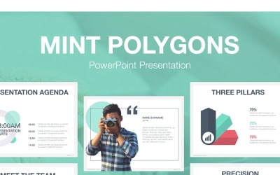 Шаблон PowerPoint «Мятні багатокутники».