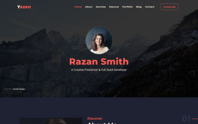 Yazen - Personal Portfolio Landing Page Template