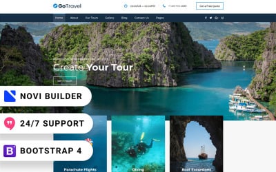 GoTravel - Modèle de site Web d&amp;#39;agence de tournée en ligne Novi Builder