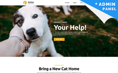 Modello di Landing Page Responsive #94868 "Shelter - Pet Adoption"