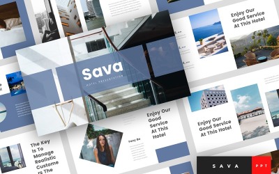 Sava – Hotel PowerPoint sablon
