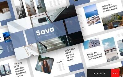 Sava - Hotel plantilla de PowerPoint