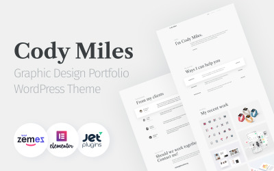 "Codi Miles - Graphic Design Portfolio Websites to Grow Your Business WordPress Theme" Responsive WordPress thema №94970