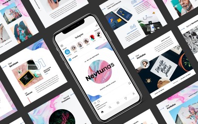 Nevtunas – Üzleti Instagram PowerPoint sablon