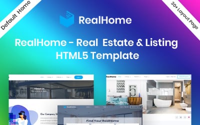 RealHome - Listing &amp;amp; Real Estate HTML5-Bootstrap-Website-Vorlage