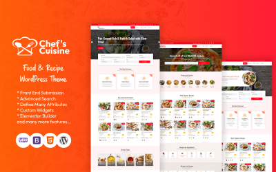 Chef&amp;#39;s Cuisine - Duyarlı Tarif WordPress Teması