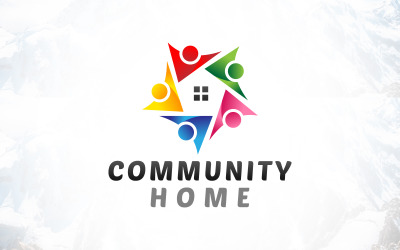 Красочный логотип социальной коммуникации Home Community