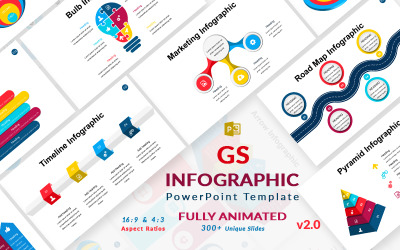 Prémium GS Infographic v2.0 PowerPoint sablon 95128