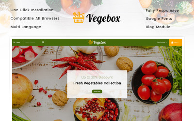 Reszponzív Vegebox - Vegetables Store PrestaShop sablon 95163