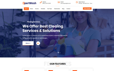 "Xpertwash" modèle de page d'atterrissage #95169