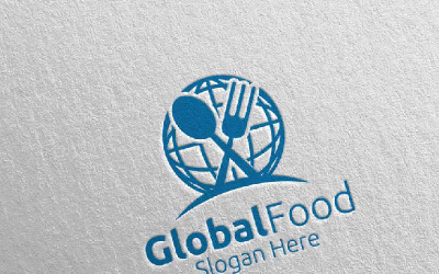 Global Food for Restaurant or Cafe 20 Logo Template