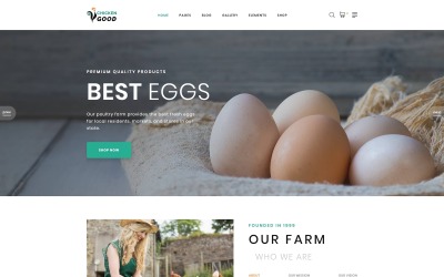 Kyckling Bra - Hönsgård Flersidig HTML Webbplatsmall